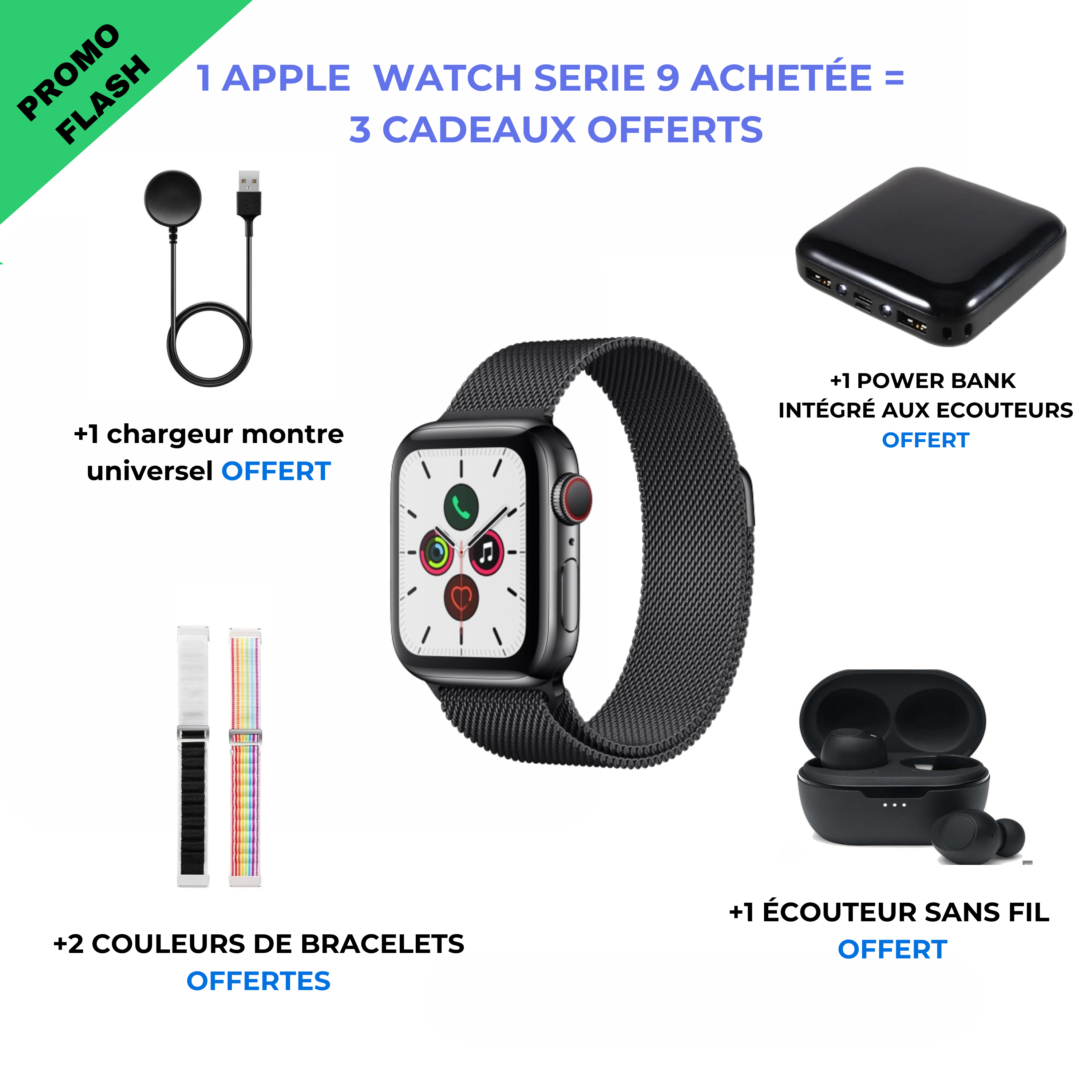 La Smartwatch ( 1 smartwatch achetée = 2 Couleurs OFFERTES )